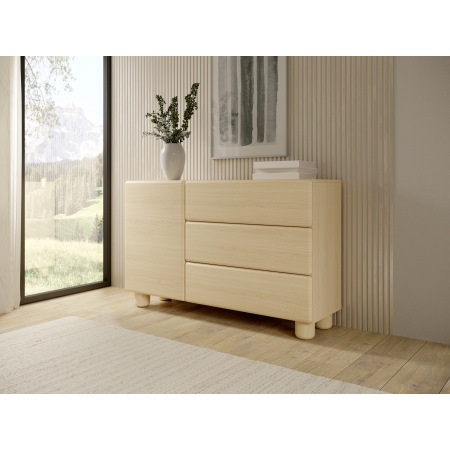 Komoda 130 cm 1-drzwiowa z szufladami LUGO dąb vicenza